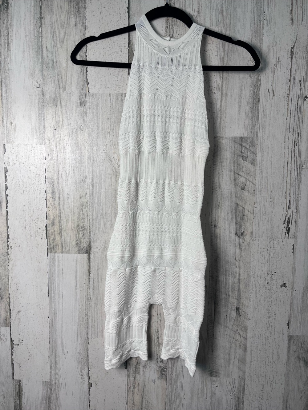 Free People Intimately Ivory Textured Knit Tank Romper XS